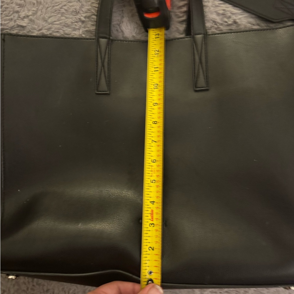 CALPAK Haven Black Leather Laptop Tote Bag - Picture 8 of 15
